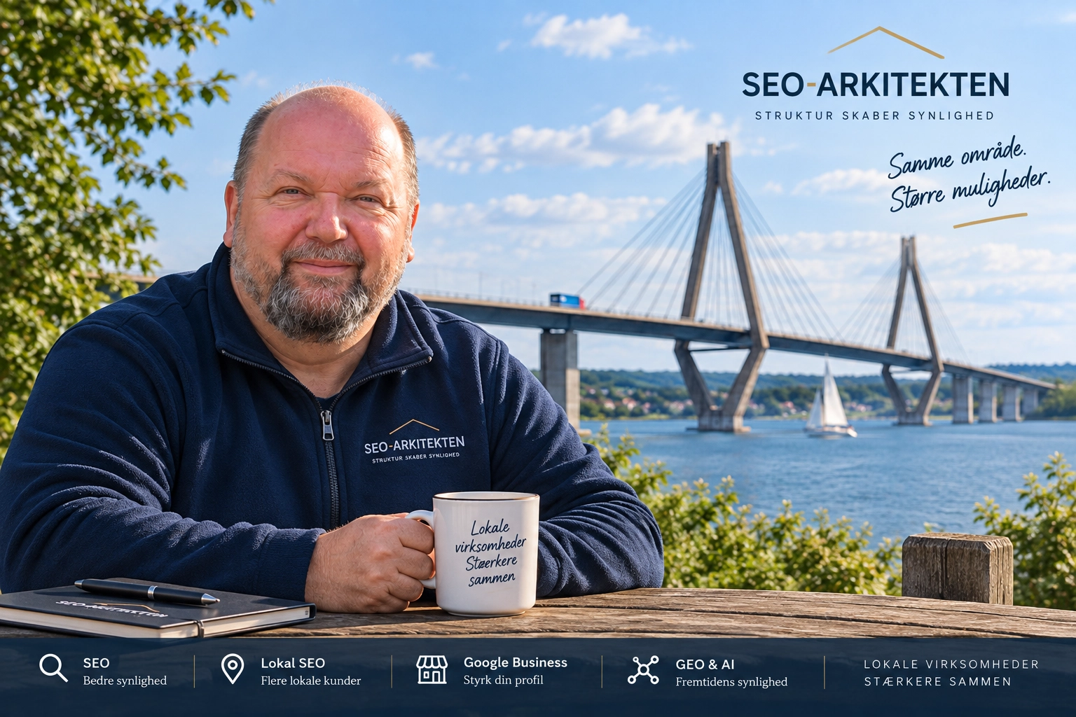 SEO-Arkitekten ved Farøbroerne – lokal SEO, Google Business, GEO og AI-synlighed for mindre virksomheder